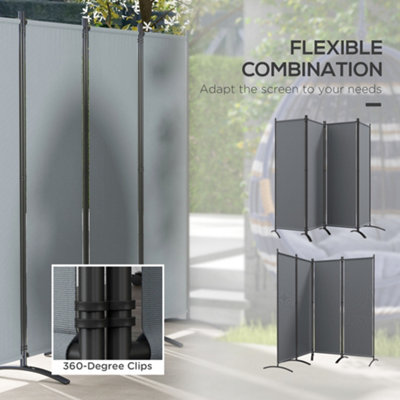 Outsunny 4 Panel Folding Room Divider,Portable Privacy Panel for Garden