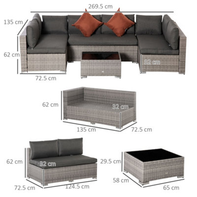 Outsunny 4 PCS Patio PE Rattan Wicker Sofa Conservatory Outdoor ...