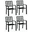 Outsunny 4 PCs Stackable Outdoor Garden Chairs with Metal Slatted Design, Black