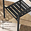 Outsunny 4 PCs Stackable Outdoor Garden Chairs with Metal Slatted Design, Black