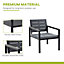 Outsunny 4 Piece Outdoor Conversation Furniture Set with Coffee Table and Cushions Grey