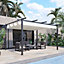Outsunny 4 x 3(m) Aluminum Pergola Gazebo Garden Shelter w/ Retractable Roof