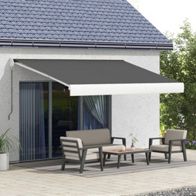Outsunny 4 x 3(m) Electric Retractable Awning Sun Canopies for Door Window