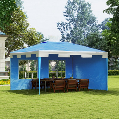 Outsunny x m Garden Gazebo Outdoor Canopy Marquee Party Tent Blue