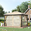 Outsunny 4 x 3(m) Patio Gazebo Garden Canopy Shelter with Double Tier Roof