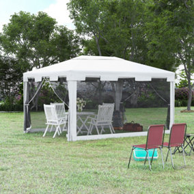 Outsunny 4 x 3m Party Tent Waterproof Garden Gazebo Canopy Wedding Cover Shade