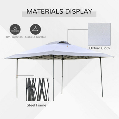 Outsunny 4 x 4m Pop Up Tent Gazebo Outdoor w/ Adjustable Legs and Roller Bag