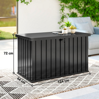 Outsunny 400L Waterproof Metal Outdoor Storage Box with Lock and