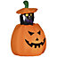Outsunny 4ft Inflatable Halloween Pumpkin with Lifting Cat, Blow-Up Outdoor LED Display for Garden, Lawn, Party, Holiday