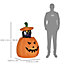 Outsunny 4ft Inflatable Halloween Pumpkin with Lifting Cat, Blow-Up Outdoor LED Display for Garden, Lawn, Party, Holiday
