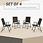 Outsunny 4pcs Rattan Chair Foldable Garden Furniture with Armrest Steel Frame