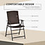 Outsunny 4pcs Rattan Chair Foldable Garden Furniture with Armrest Steel Frame