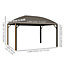 Outsunny 4x3(m) Hardtop Gazebo Aluminium Garden Pavilion w/ Steel Roof Dark Grey
