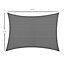 Outsunny 4x3m Sun Shade Sail Rectangle HDPE Canopy UV Protection, Charcoal Grey