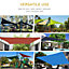 Outsunny 4x4m Triangle Sun Shade Sail UV Protection HDPE Canopy  Rings Grey