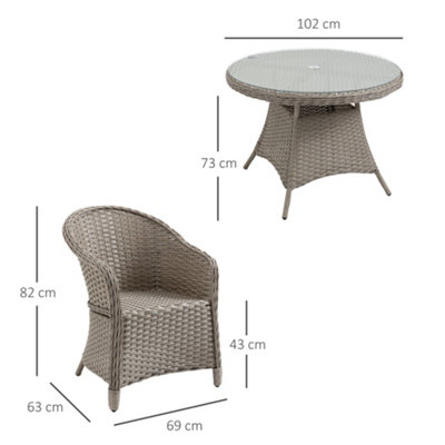 Outdoor bistro set with store umbrella hole