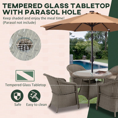 Outdoor bistro set with deals umbrella hole