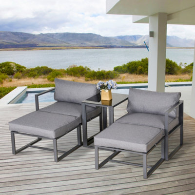 Patio set with deals footstools