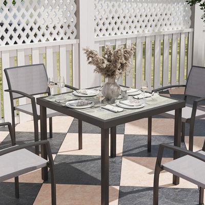 Outsunny 4 Piece Garden Furniture Set with Cushions for Patio, Light Grey
