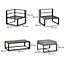 Outsunny 5-Piece Outdoor Patio Set Padded Cushion Coffee Table Aluminum Tube