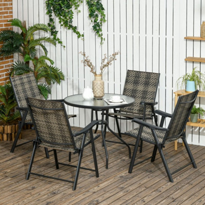 Round patio dining on sale table for 4