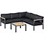 Outsunny 5 Seater Aluminium Garden Furniture with Coffee Table Padded Cushions