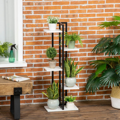 Outsunny 5 Tiered Plant Stand, Corner Plant Shelf, Flower Pot Holder Storage  Organizer for Indoor Outdoor