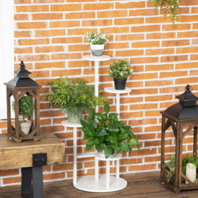 Outsunny 5 Tiered Plant Stand, Corner Plant Shelf, Multiple Flower Pot Holder Storage Organizer