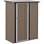 Outsunny  5ft x 3ft Garden Metal Storage Shed, Outdoor Tool Shed with Sloped Roof, Lockable Door for Equipment, Bikes, Brown