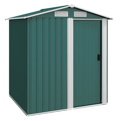 Outsunny 5ft x 4.3ft Outdoor Metal Storage Shed - Sliding Door, Sloped Roof