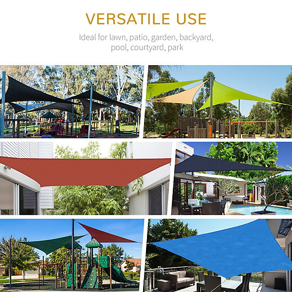 Outsunny 5x5m Triangle Sun Shade Sail UV Protection HDPE Outsunny 5x5m Triangle Sun Shade Sail UV Protection HDPE