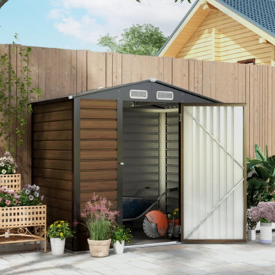 Outsunny 6.2 x 4.3ft Garden Metal Shed with Vent for Garden