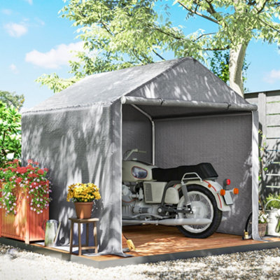 Outsunny 6.5' x 6.5' x 6.5' Temporary Garden Shed Storage Tent, Grey