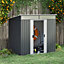 Outsunny 6.5x4FT Garden Shed w/ Foundation Lockable Metal Tool Shed Grey