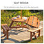 Outsunny 6 Person Fir Wood Parasol Table Bench Set Outdoor Garden Patio Dining