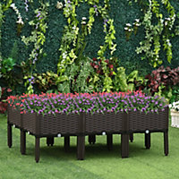 Outsunny 6-piece Lightweight Raised Flower Bed with Drainage Holes