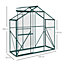 Outsunny 6 x 2.5ft Polycarbonate Greenhouse Aluminium Green House, Green