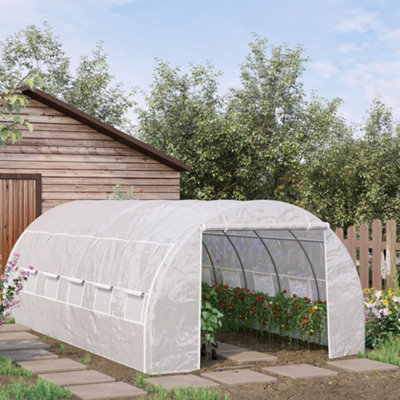 Outsunny 6 x 3 x 2 m Polly tunnel Greenhouse Pollytunnel Tent  Steel Frame White