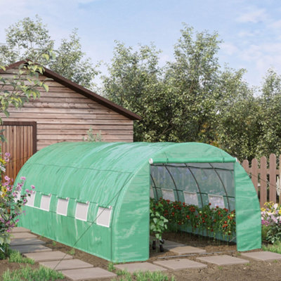 Outsunny 6 x 3 x 2 m Polytunnel Greenhouse Pollytunnel Tent Steel Frame ...