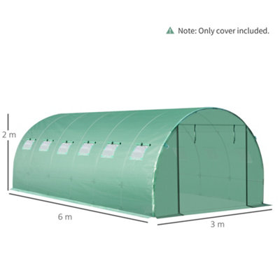Outsunny 6 x 3 x 2m Greenhouse Replacement Cover ONLY for Tunnel Greenhouse