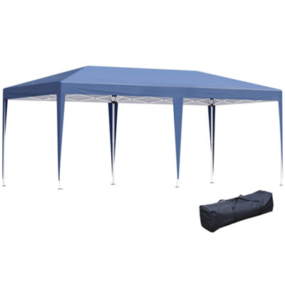 Outsunny 6 x 3M Pop Up Gazebo Patio Party Event Heavy Duty Canopy Blue