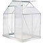 Outsunny 6 x 4 FT Walk-In Greenhouse Polycarb. Panels Aluminium Frame Sliding Door