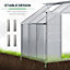 Outsunny 6 x 4ft Lean to Polycarbonate Greenhouse for Outdoor w/ Sliding Door