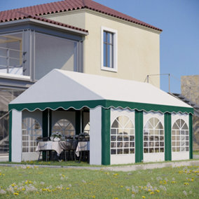 Outsunny 6 x 4m Marquee Gazebo, Party Tent with Sides and Double Doors