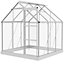 Outsunny 6 x 6ft Walk-In Polycarbonate Greenhouse with Foundation Window Silver