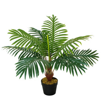 Outsunny 60cm/2FT Artificial Palm Tree Fake Plant in Pot Indoor Outdoor Décor