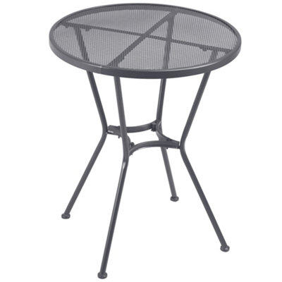 Outsunny 60cm Garden Round Bistro Table with Mesh Tabletop for Balcony Deck