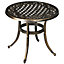 Outsunny 60cm Industrial Side Table, Round Hollow Top Design End Table with Cast Aluminum Frame for Patio, Garden