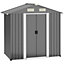 Outsunny 6ft x 4ft Metal Shed Garden Shed  Double Door & Air Vents, Grey