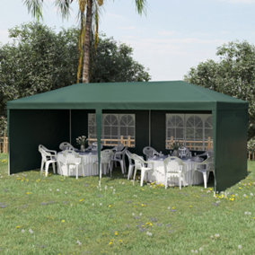 Outsunny 6m x 3m Garden Gazebo Marquee Canopy Party Tent Canopy Patio Green